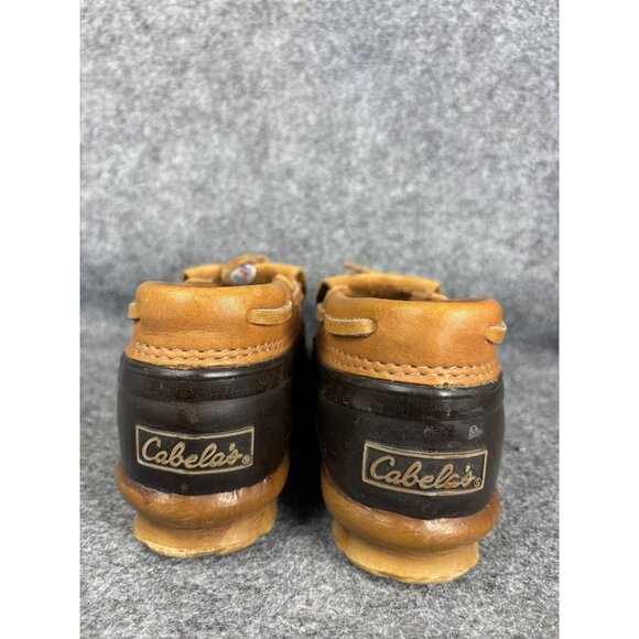 Cabelas Duck Shoes Womens Size 9 Brown Rubber Leather Bean Boot Moc Slip On - Picture 5 of 9